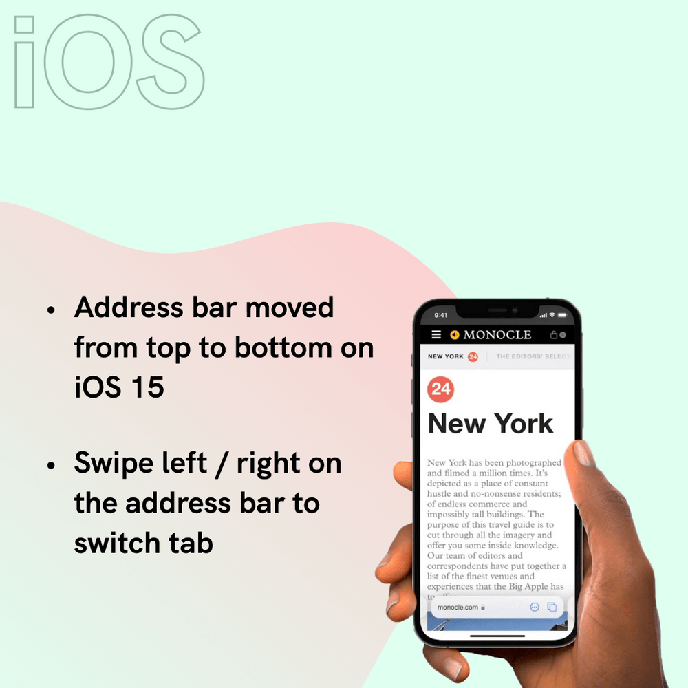 iOS Safari address bar moved from top to bottom